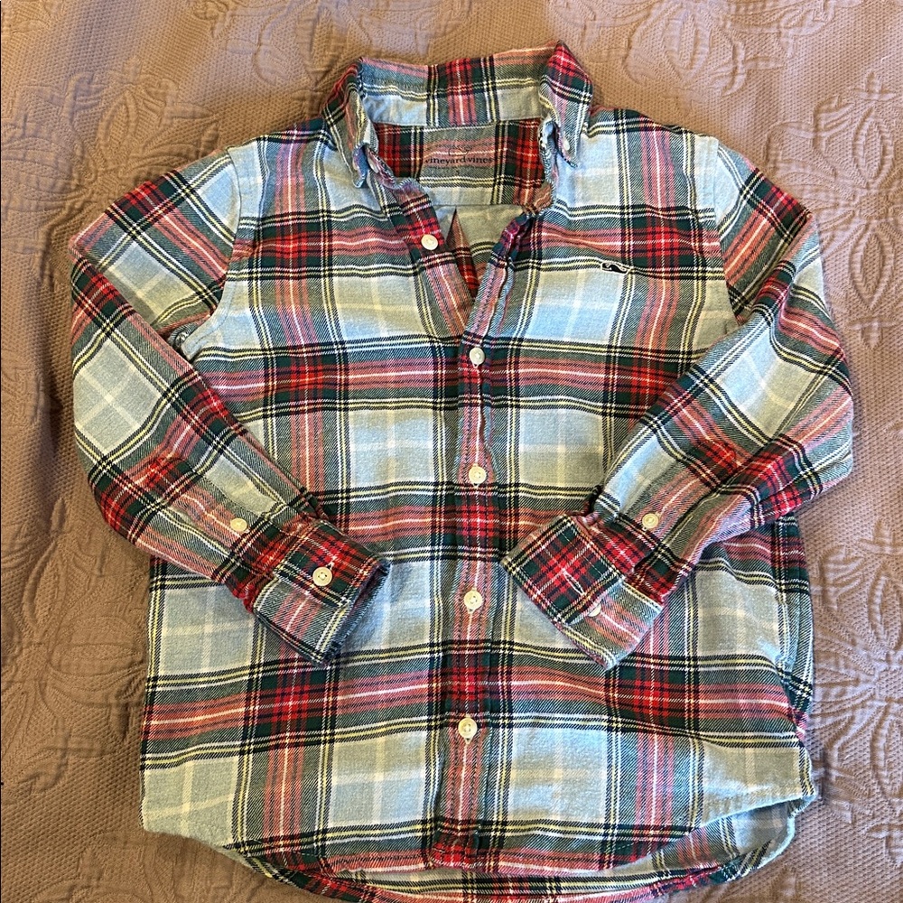 Vineyard Vines Size 5 Boys Plaid Button-Up Shirt